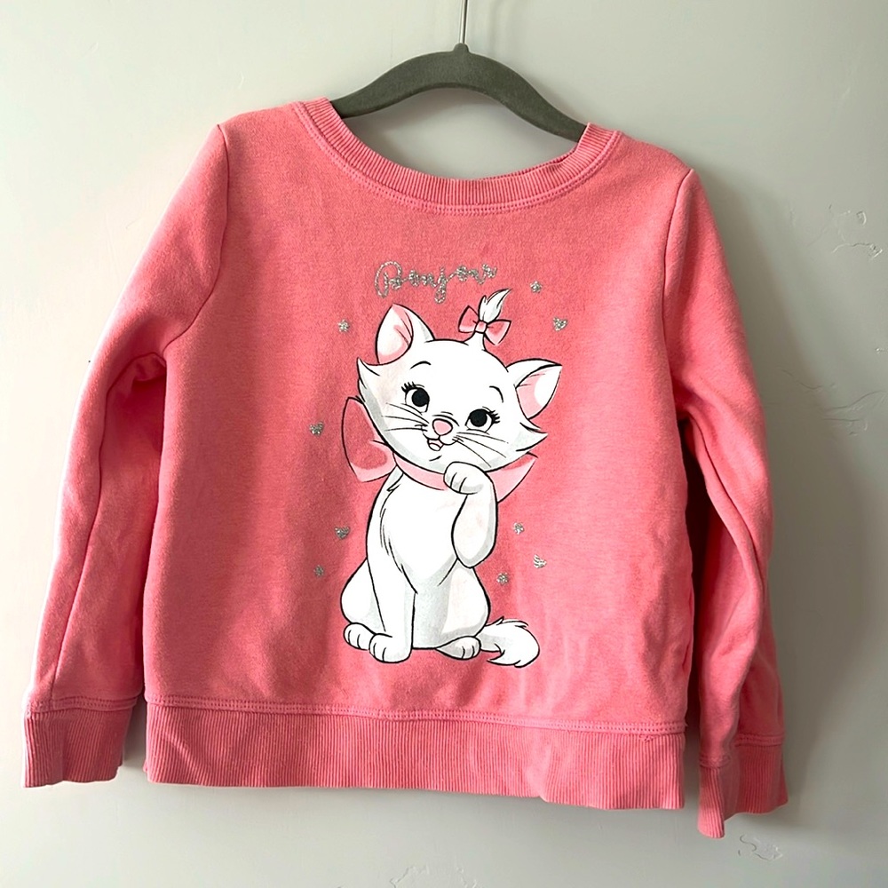 Disney & Jumping Beans | Marie Pink Crew Neck Sweater | 4T